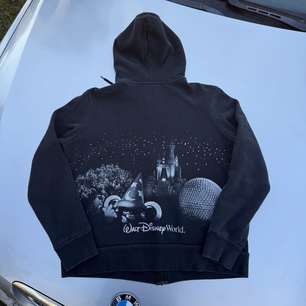 Disney Parks Glitter Icons Sorcerer Hat Full Zip Hoodie Sweatshirt women's XL